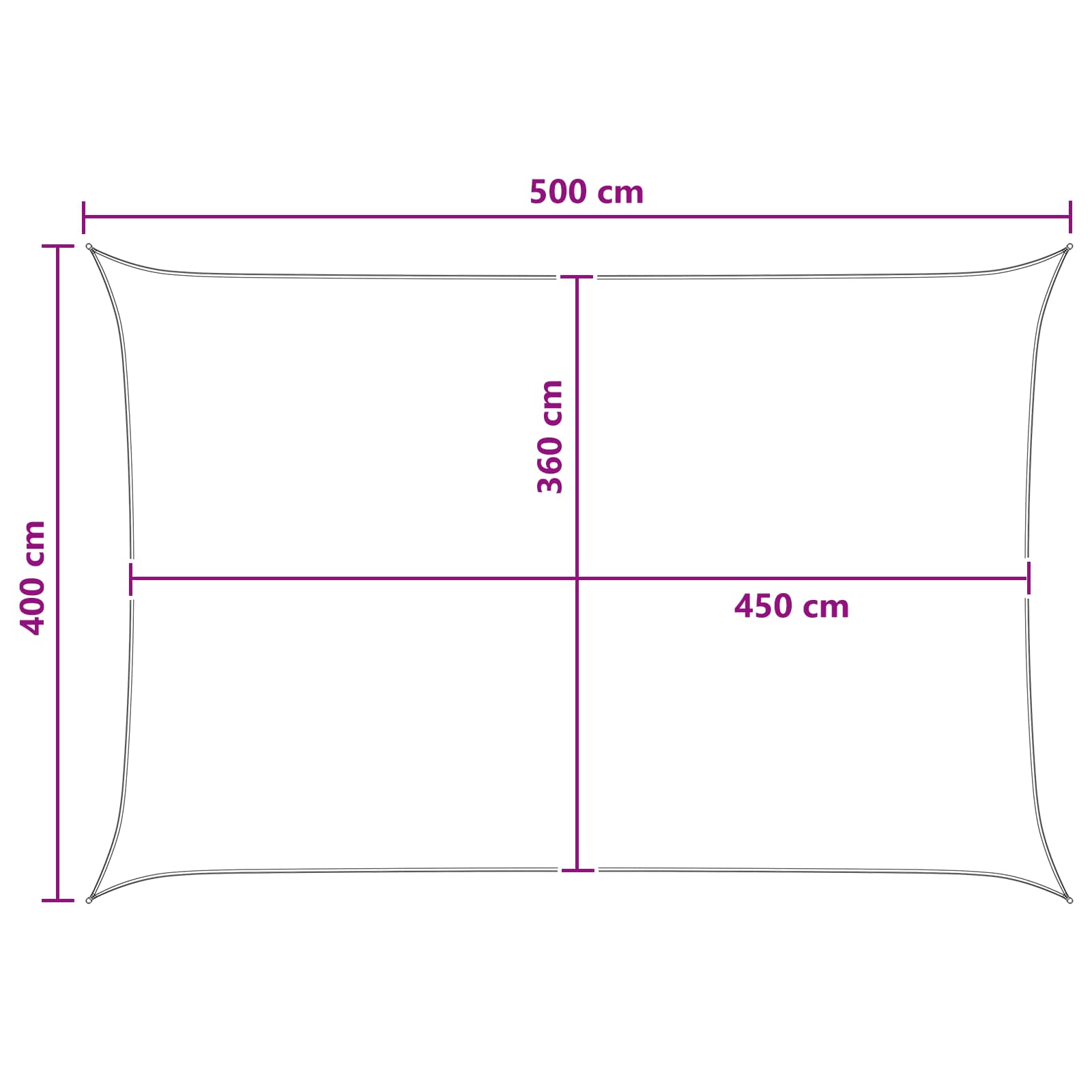 Sonnensegel Gelb und Weiß 4 x 5 m HDPE