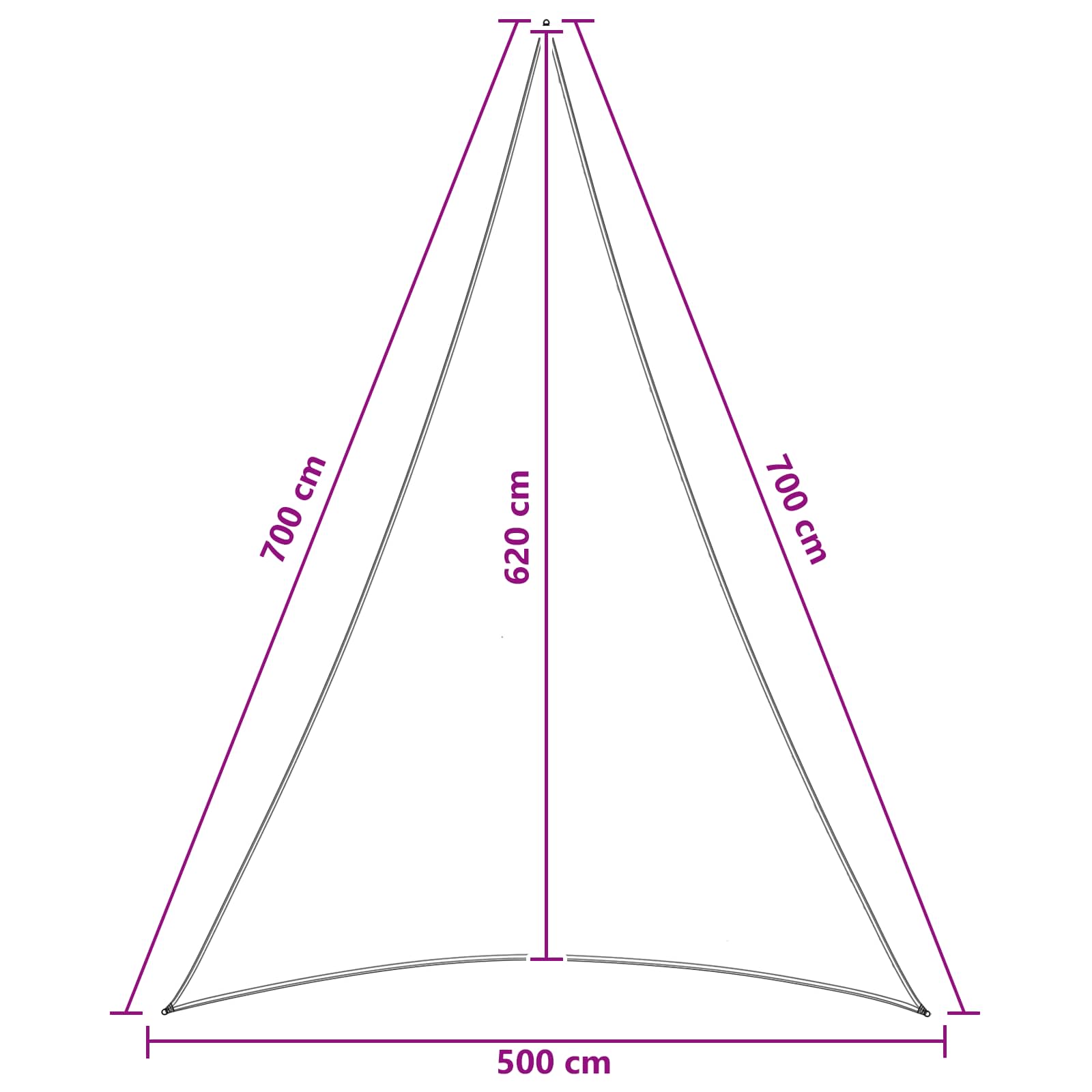 Sonnensegel 5 x 7 x 7 m HDPE Dreieckig Gelb und Weiß
