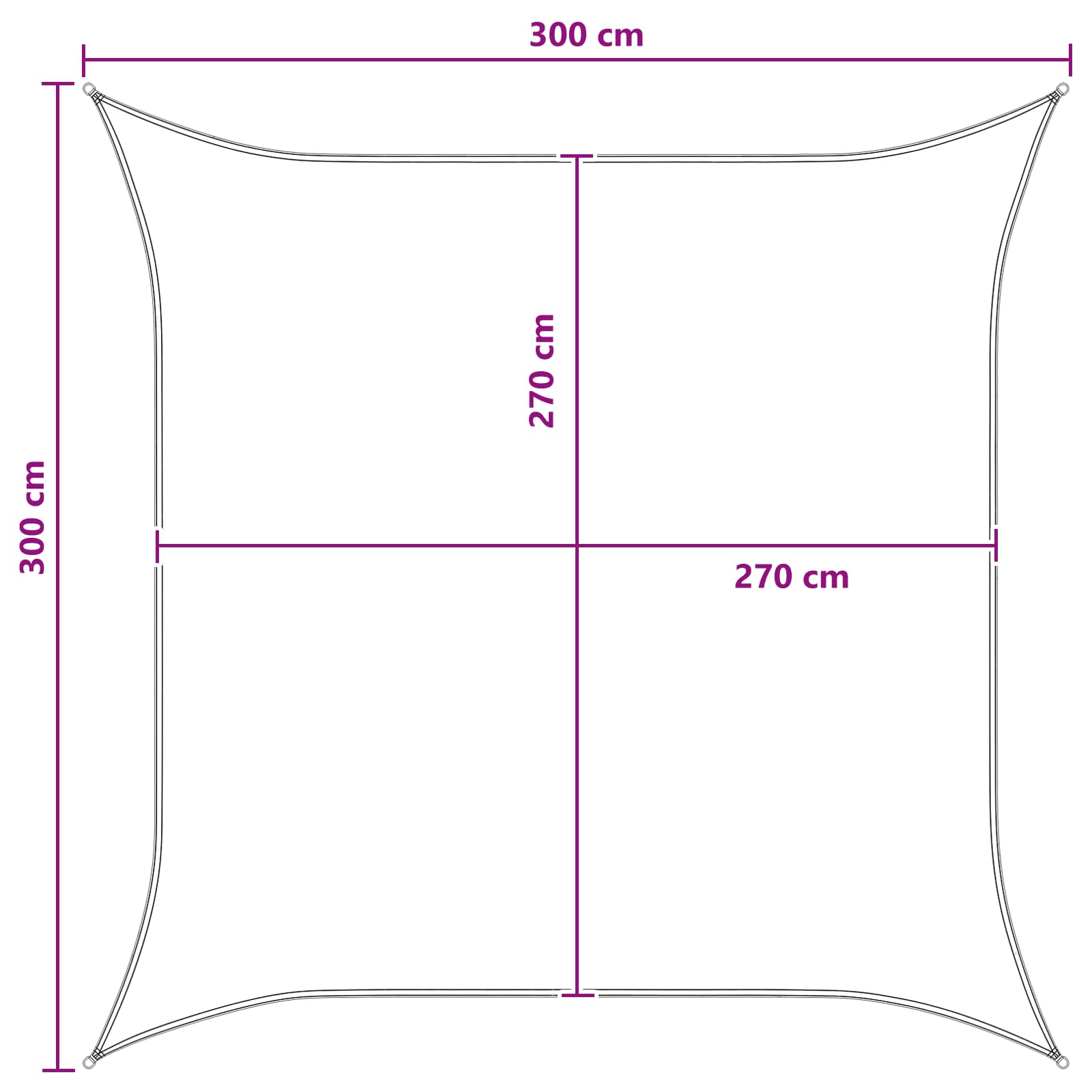 Sonnensegel Blau und Weiß 3 x 3 m HDPE
