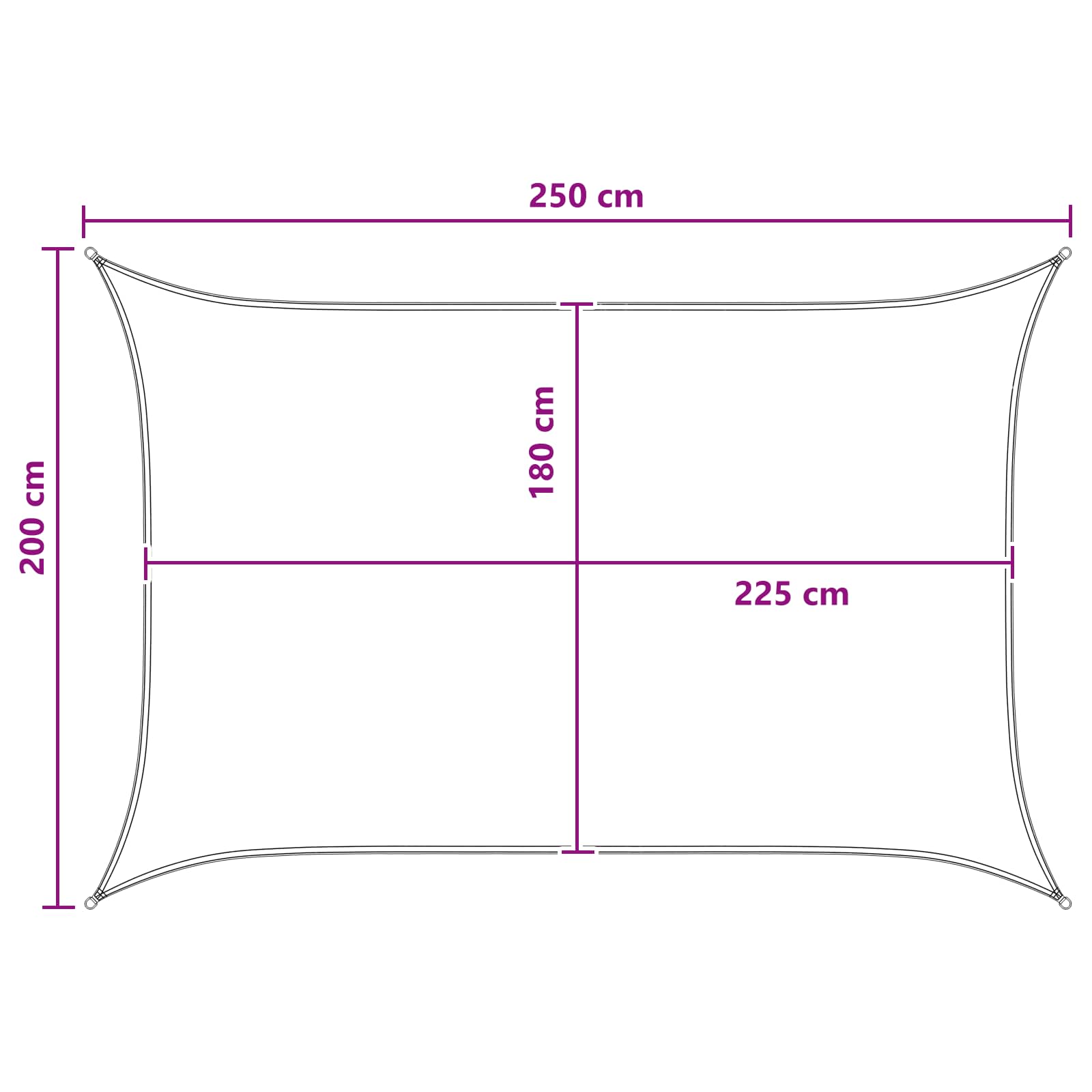 Sonnensegel Blau und Weiß 2 x 2,5 m HDPE