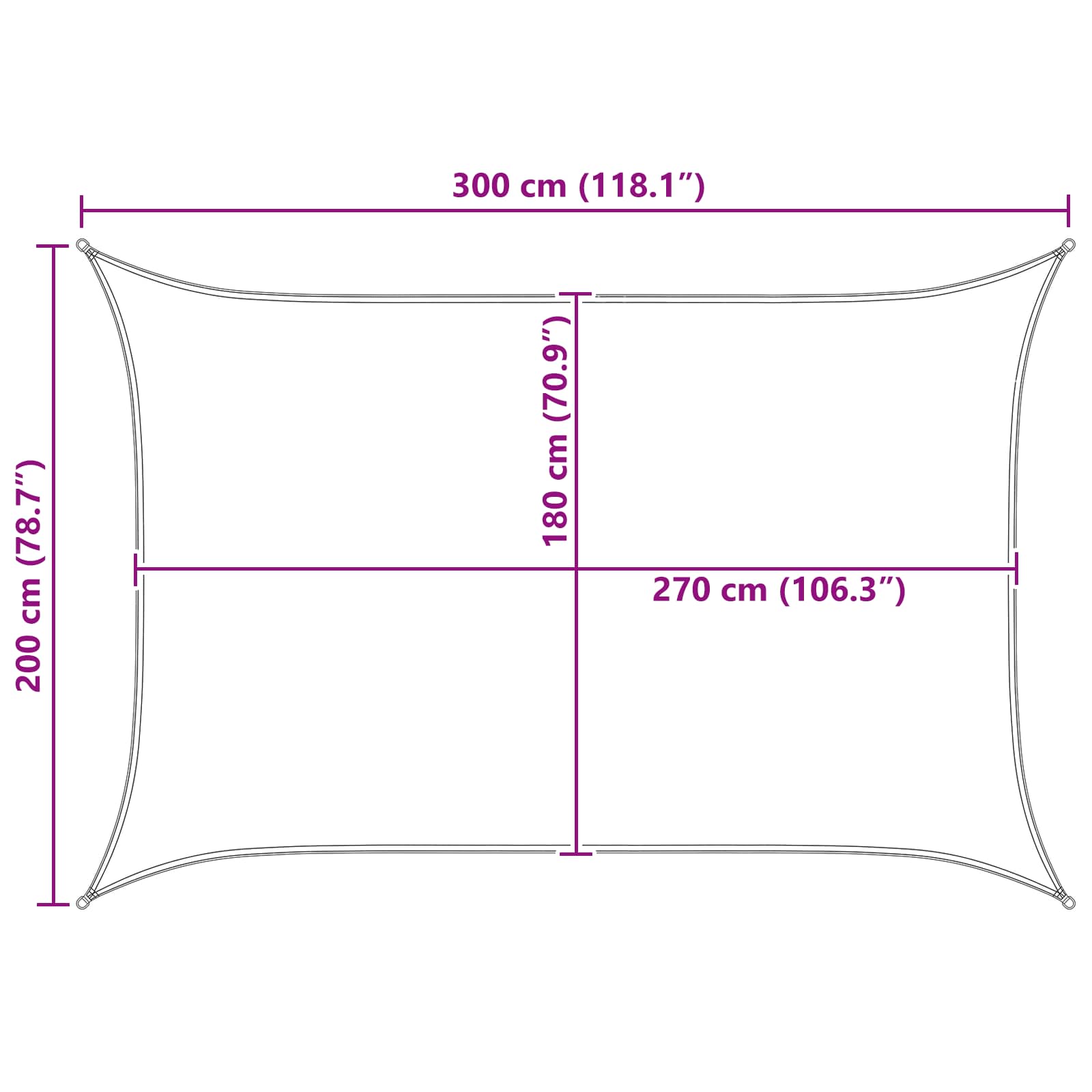 Sonnensegel Blau und Weiß 2 x 3 m HDPE
