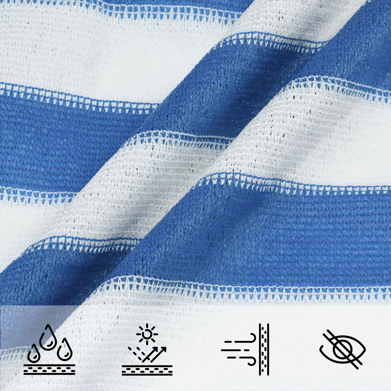 Sonnensegel Blau und Weiß 2,5 x 3 m HDPE