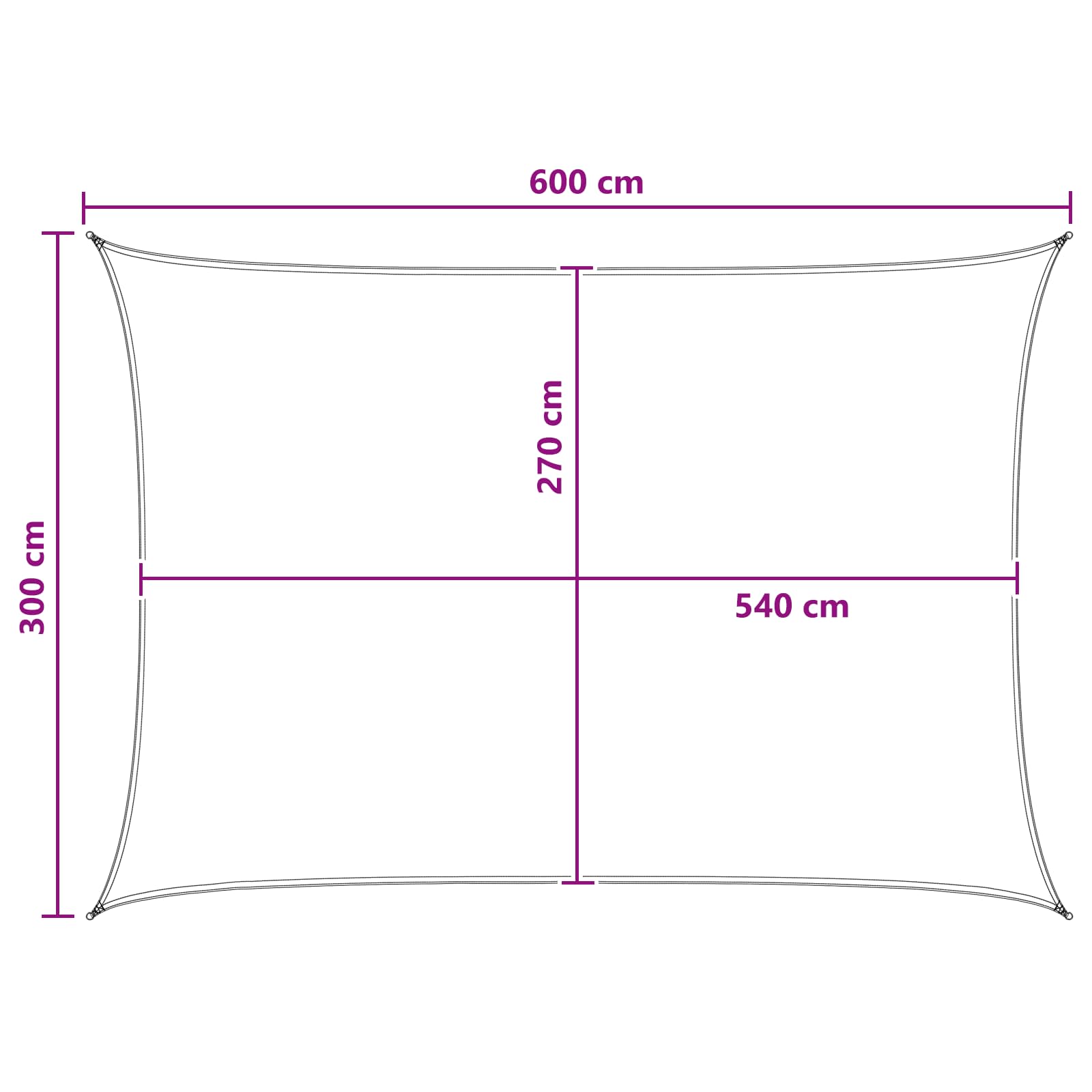 Sonnensegel Blau und Weiß 3 x 6 m HDPE
