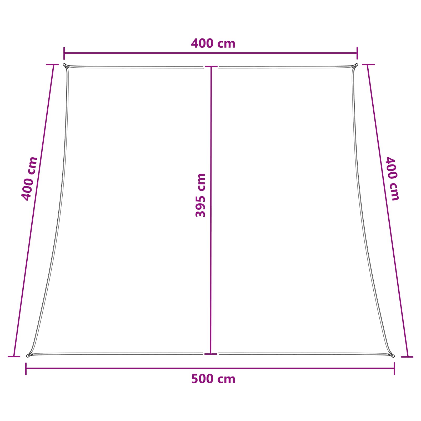 Sonnensegel Blau und Weiß 4 / 5 x 4 m HDPE