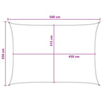 Sonnensegel Hellgrau und Weiß 3,5 x 5 m HDPE