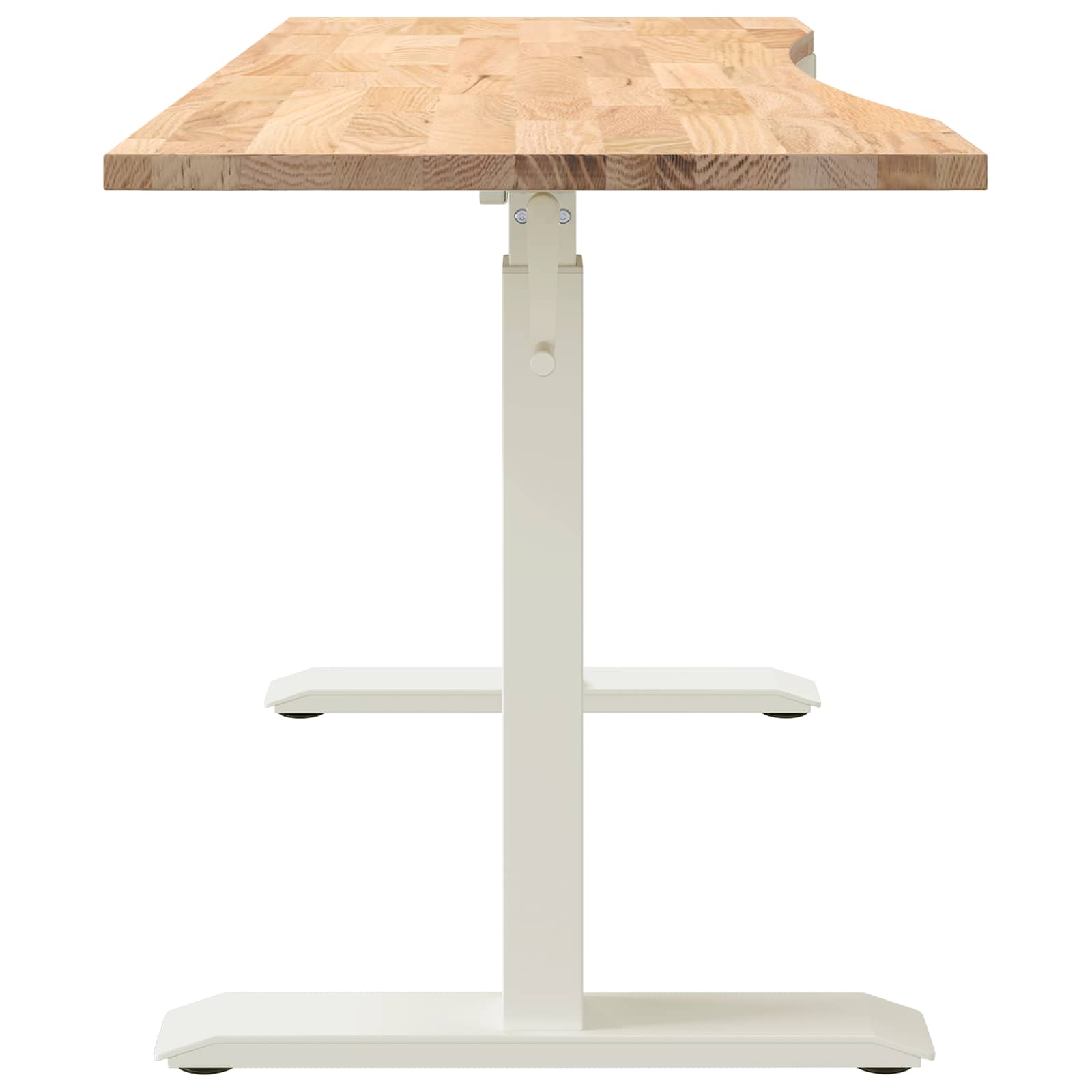 Schreibtisch Weiß und Natur 140 x 60 cm Massivholz Eiche