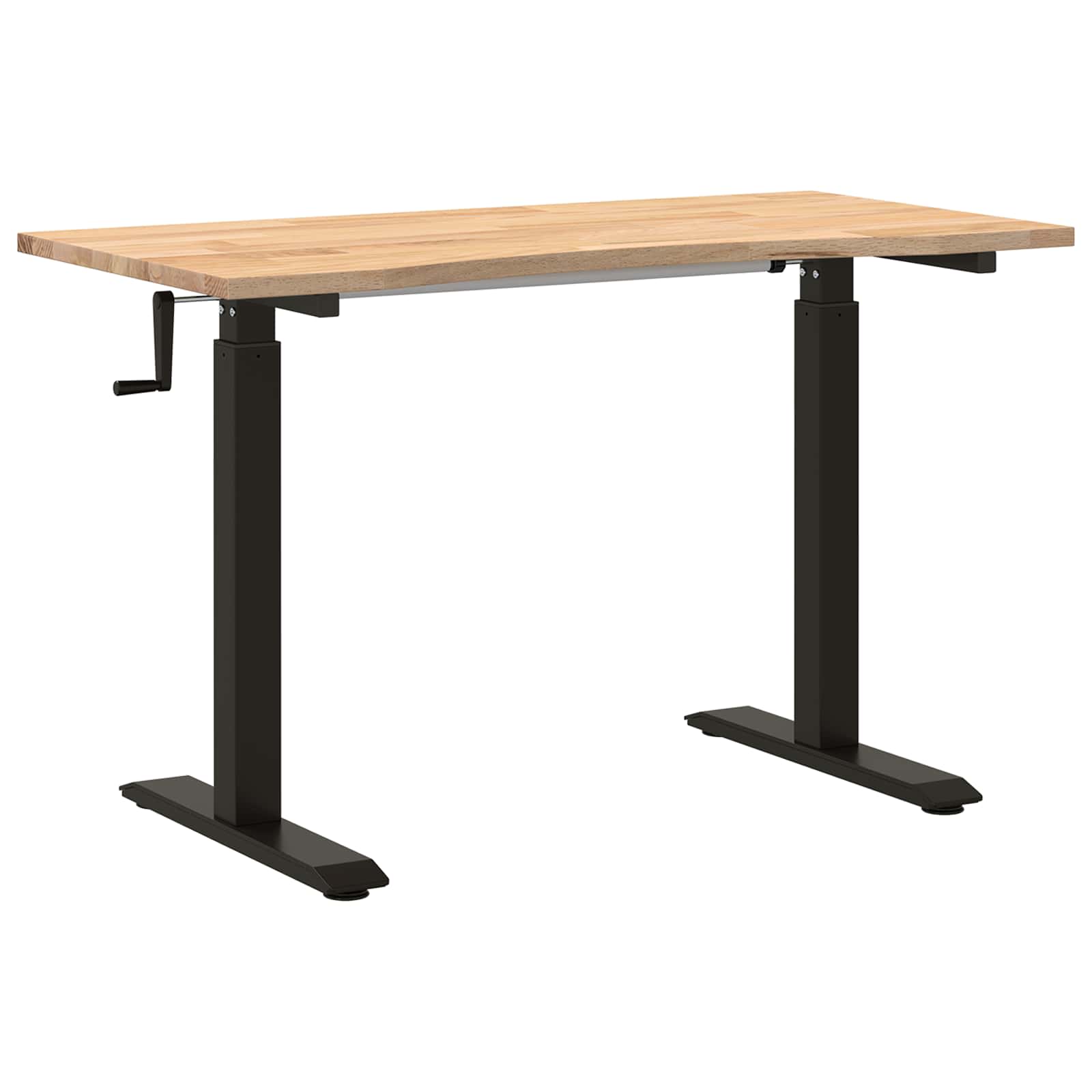 Schreibtisch Schwarz und Natur 120 x 60 cm Massivholz Eiche