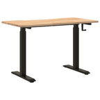 Schreibtisch Schwarz und Natur 120 x 60 cm Massivholz Eiche