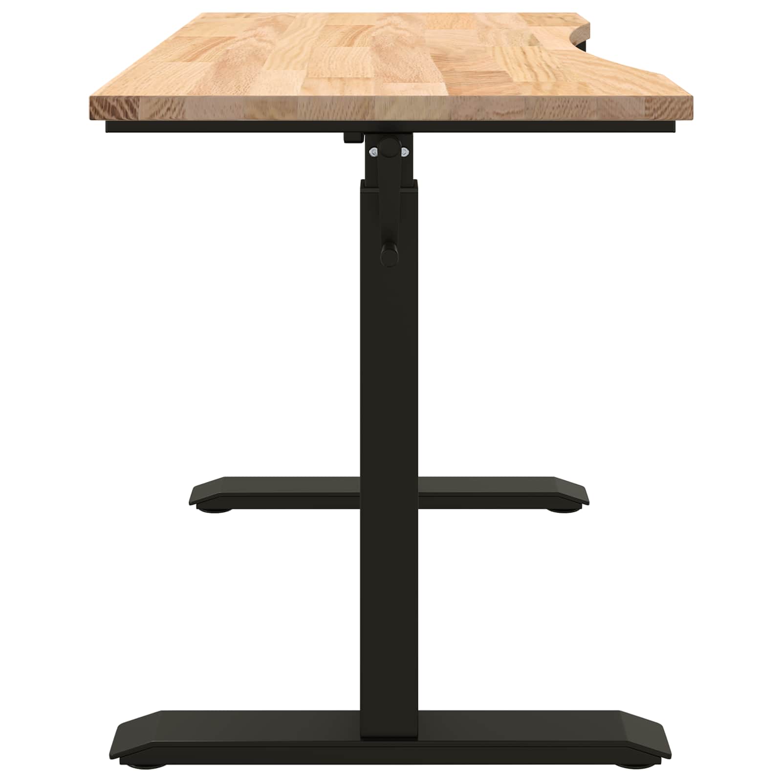 Schreibtisch Schwarz und Natur 120 x 60 cm Massivholz Eiche