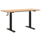 Schreibtisch Schwarz und Natur 140 x 60 cm Massivholz Eiche