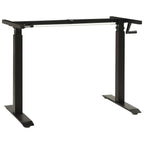 Schreibtisch Schwarz und Natur 140 x 60 cm Massivholz Eiche