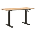 Schreibtisch Schwarz und Natur 140 x 60 cm Massivholz Eiche