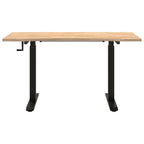 Schreibtisch Schwarz und Natur 140 x 60 cm Massivholz Eiche