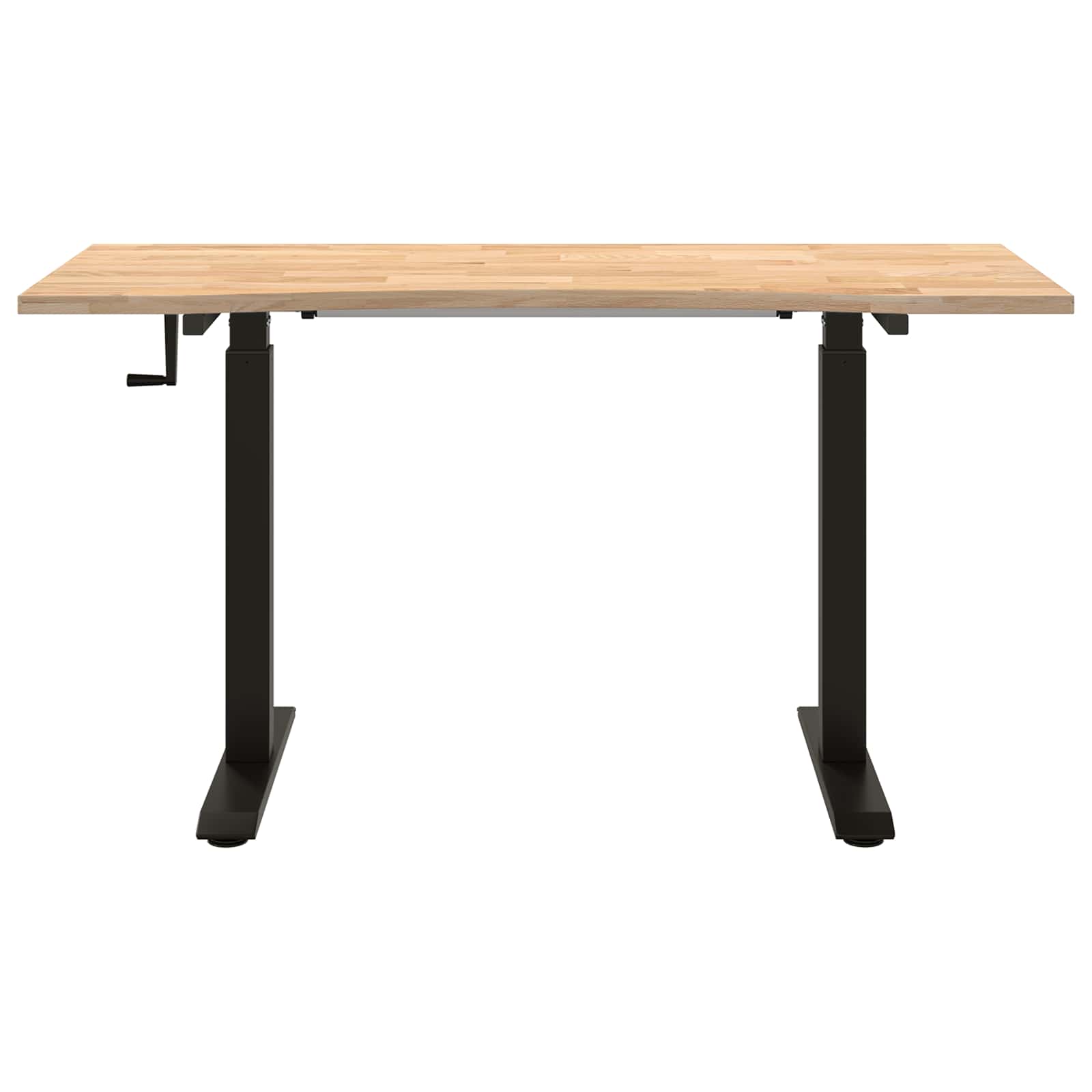 Schreibtisch Schwarz und Natur 140 x 60 cm Massivholz Eiche