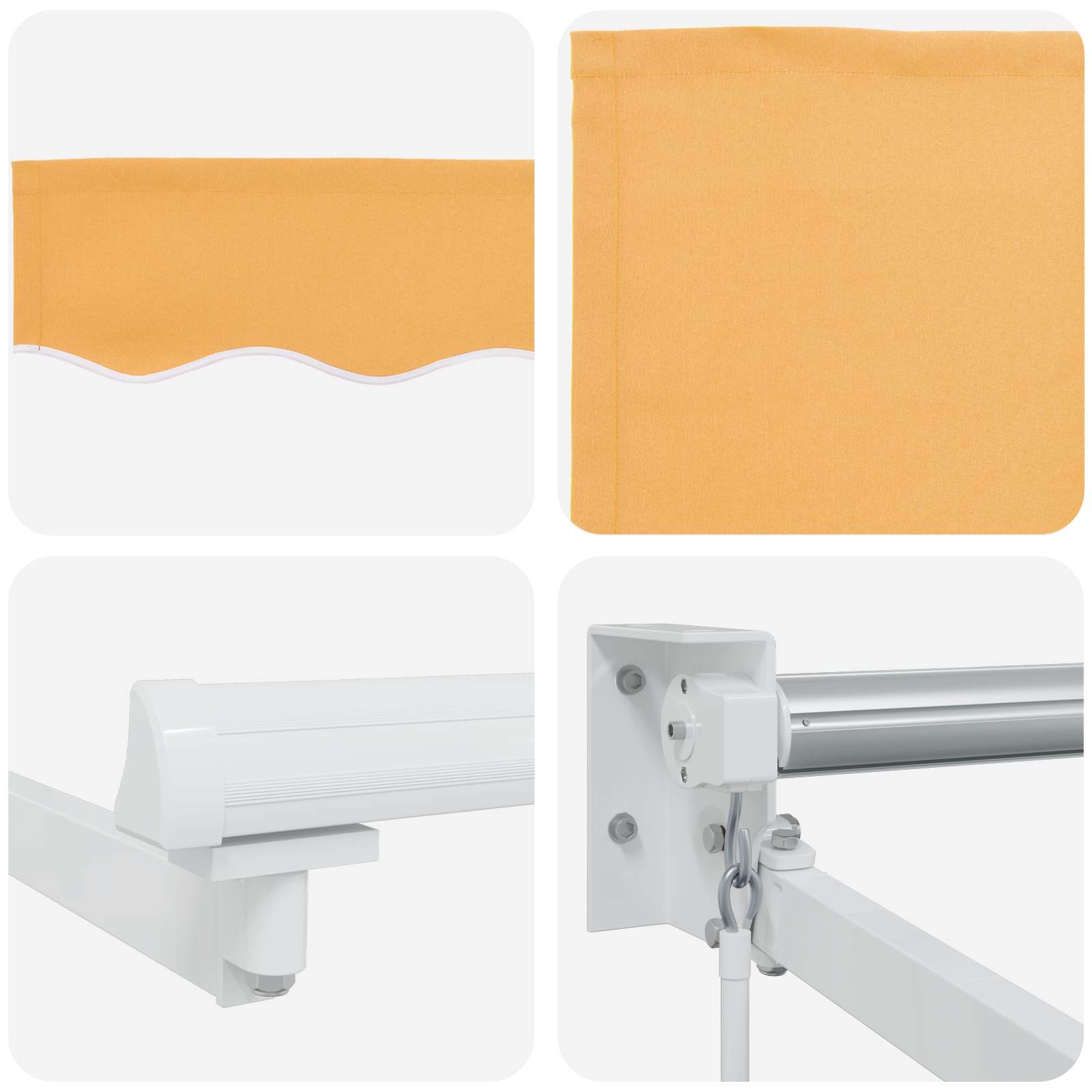 Einziehbare Markise Sand 2,5 x 2 m 100% Polyester und Aluminium