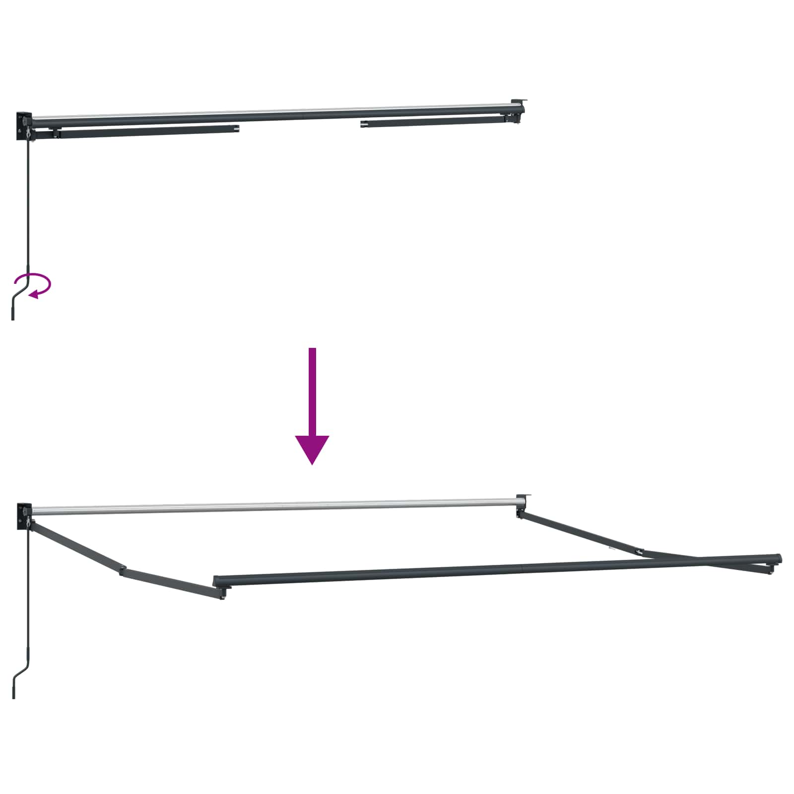 Einziehbare Markise Sand 4 x 2 m 100% Polyester und Aluminium
