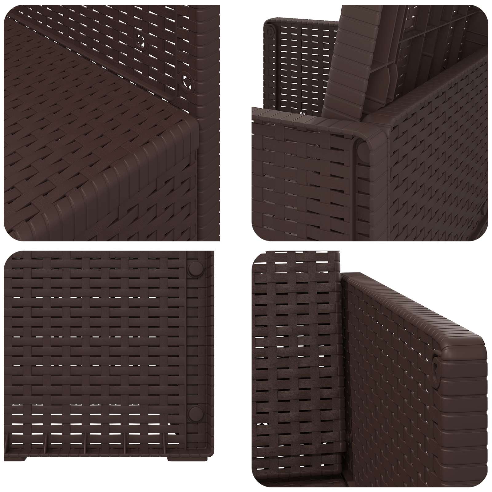 Garten Esszimmerstühle 2 pcs Braun PP