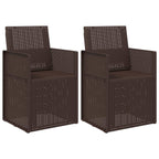 Garten Esszimmerstühle 2 pcs Braun PP