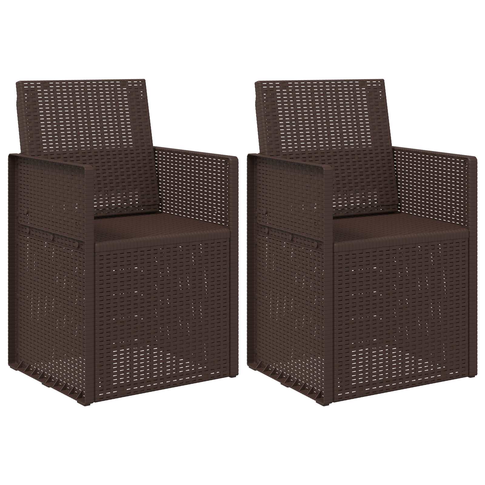Garten Esszimmerstühle 2 pcs Braun PP