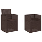 Garten Esszimmerstühle 2 pcs Braun PP