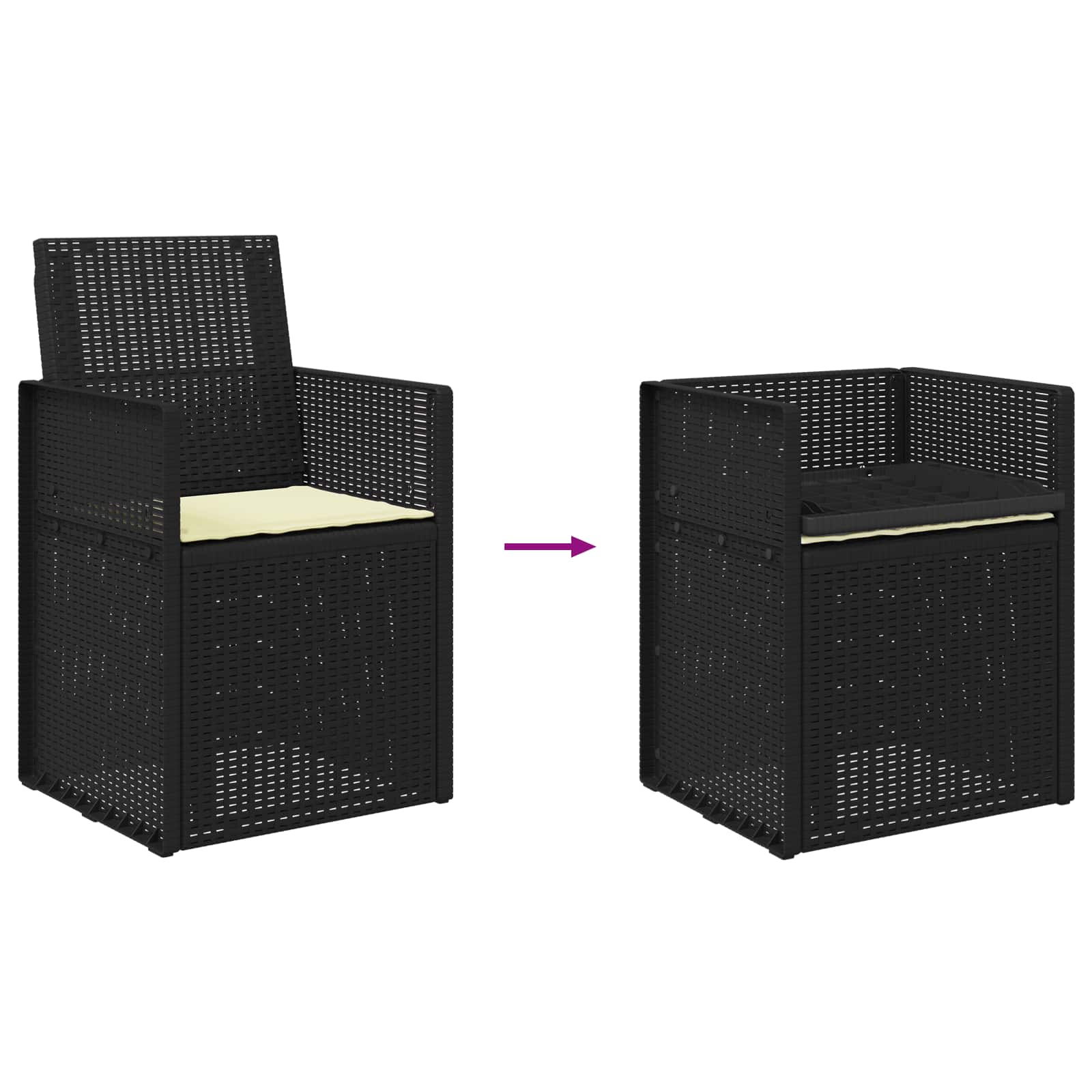 Garten Esszimmerstühle 2 pcs Anthrazit und Creme PP
