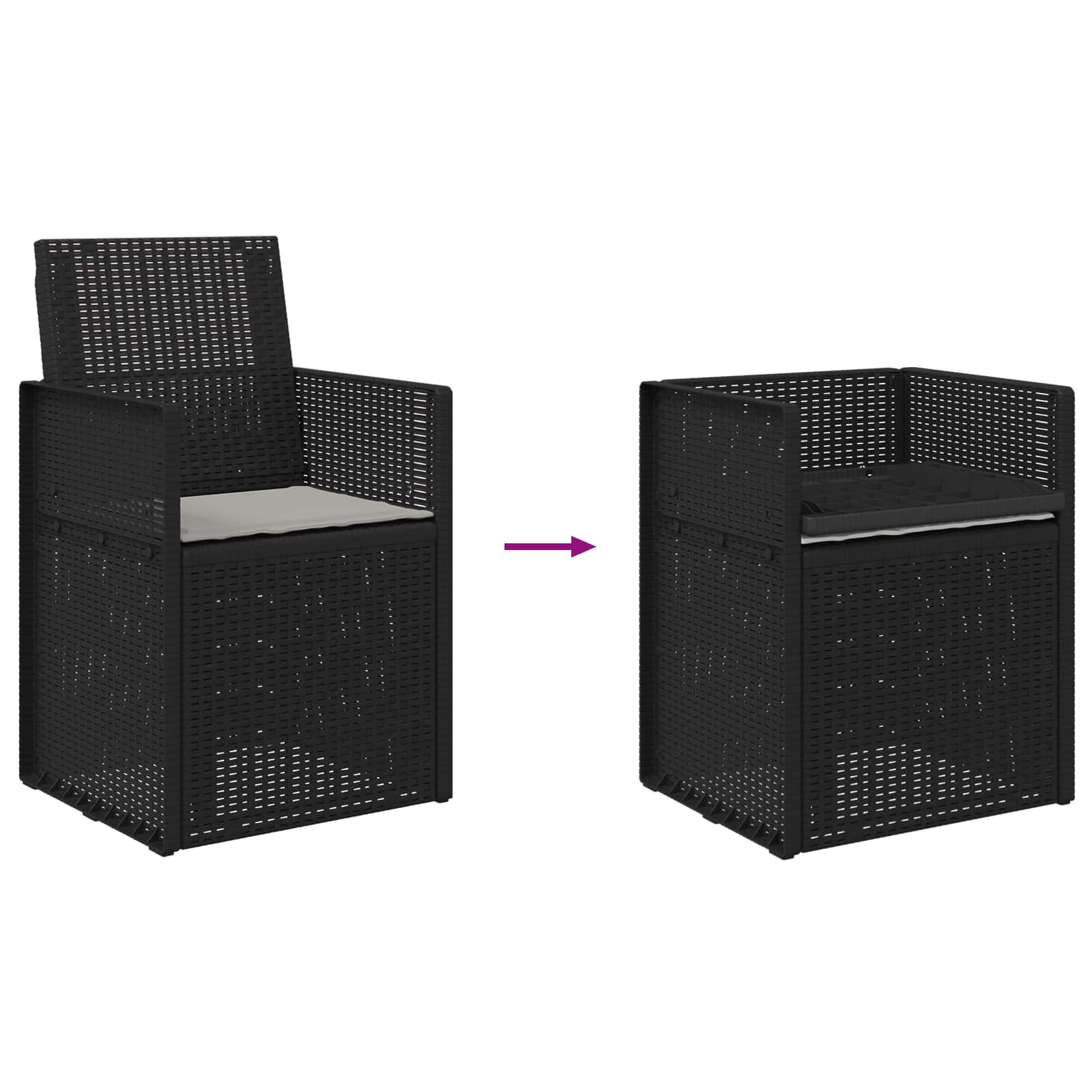 Garten Esszimmerstühle 2 pcs Anthrazit und Hellgrau PP