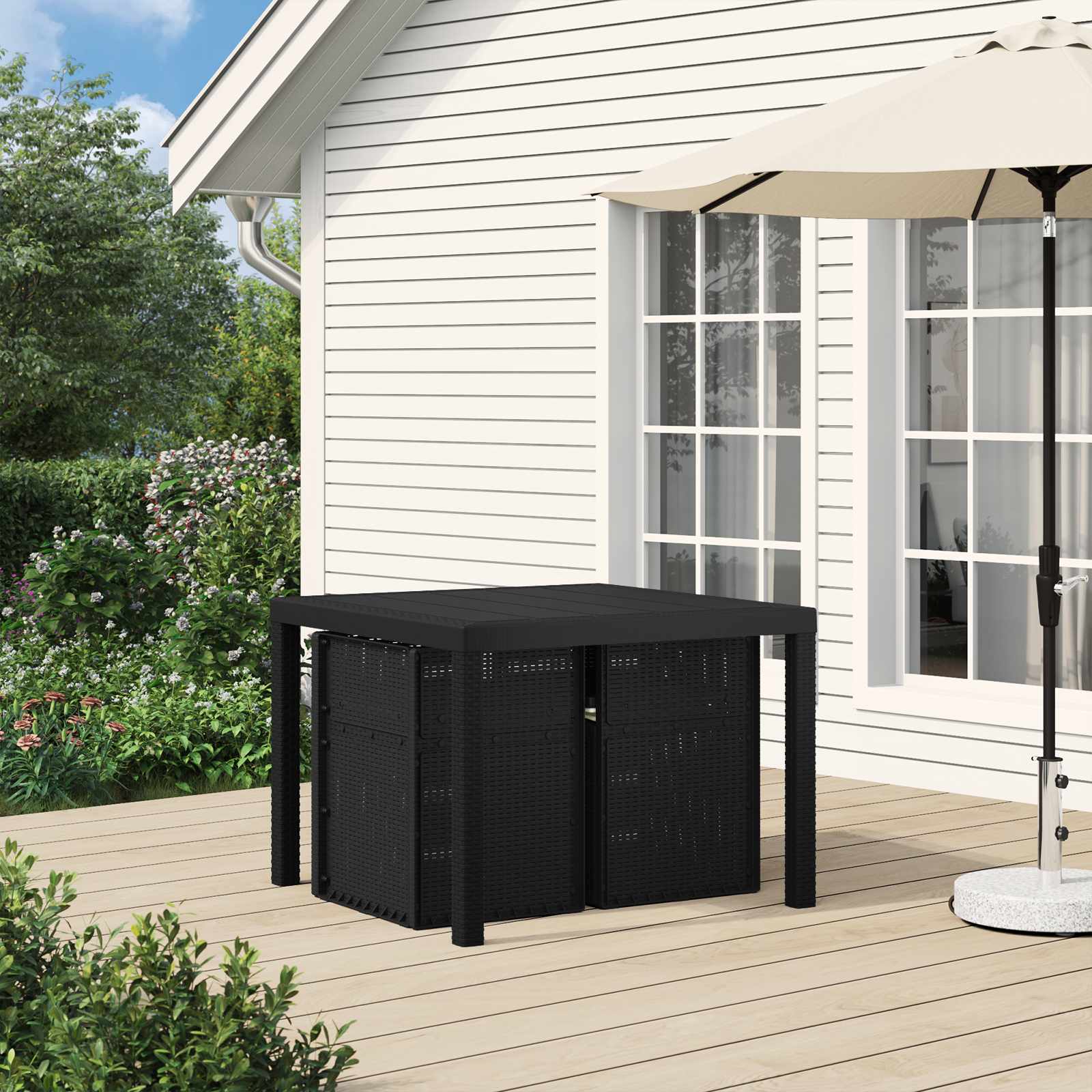 Garten Esszimmerstühle 2 pcs Anthrazit und Creme PP