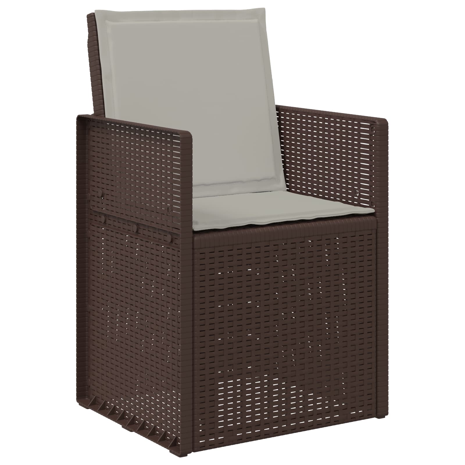 Garten Esszimmerstühle 2 pcs Braun und Hellgrau PP