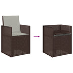 Garten Esszimmerstühle 2 pcs Braun und Hellgrau PP