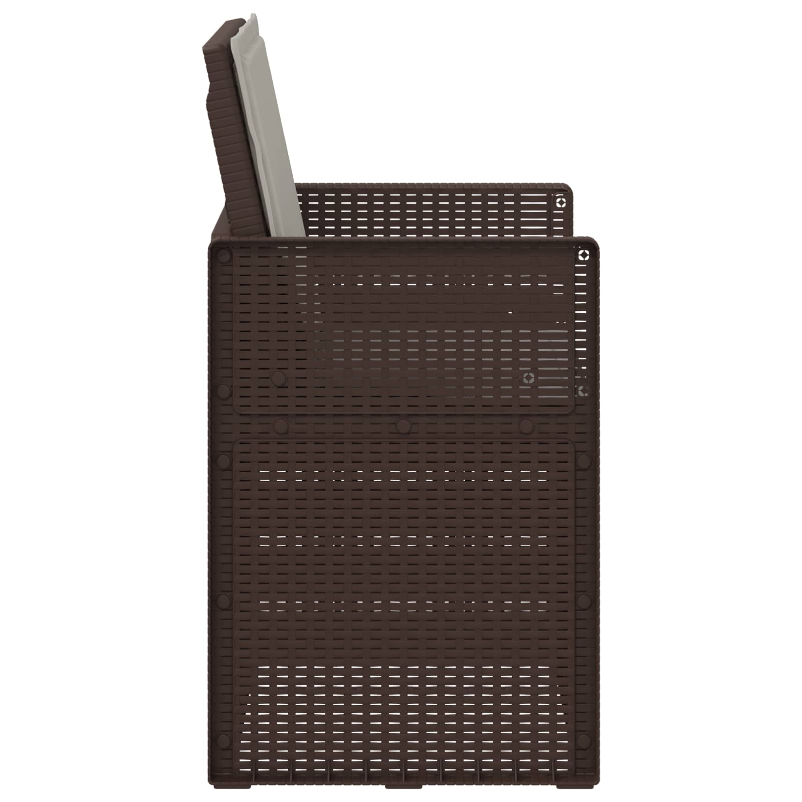 Garten Esszimmerstühle 2 pcs Braun und Hellgrau PP