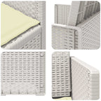 Garten Esszimmerstühle 2 pcs Weiß und Creme PP