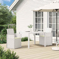 Garten Esszimmerstühle 2 pcs Weiß und Creme PP