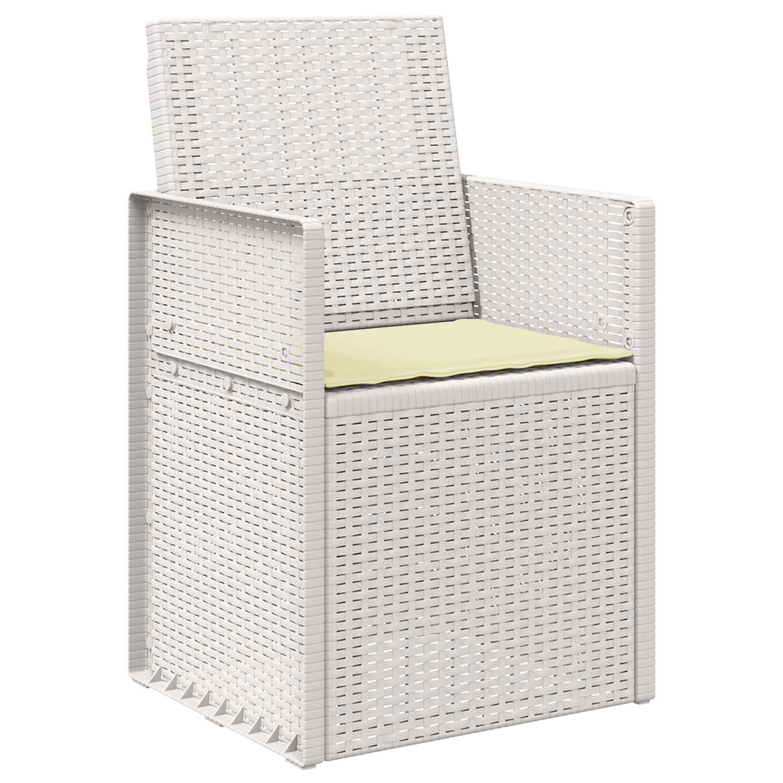 Garten Esszimmerstühle 2 pcs Weiß und Creme PP