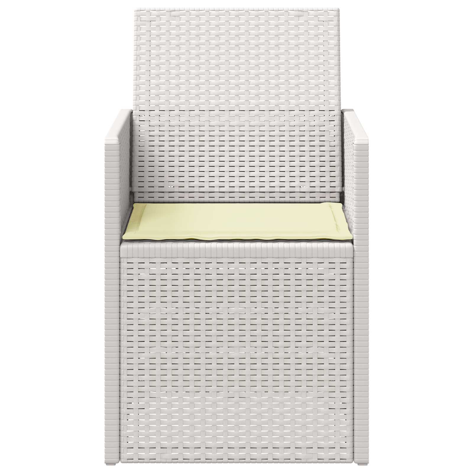 Garten Esszimmerstühle 2 pcs Weiß und Creme PP