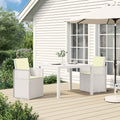 Garten Esszimmerstühle 2 pcs Weiß und Creme PP