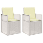 Garten Esszimmerstühle 2 pcs Weiß und Creme PP