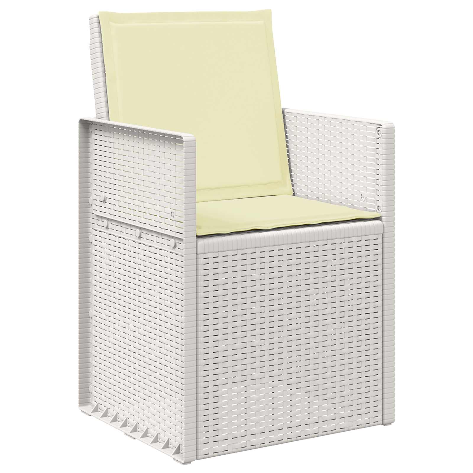 Garten Esszimmerstühle 2 pcs Weiß und Creme PP
