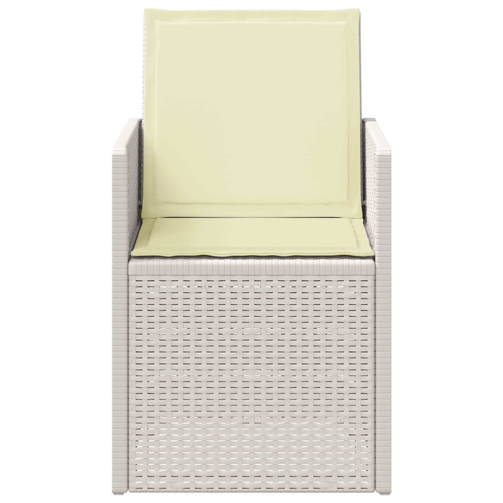Garten Esszimmerstühle 2 pcs Weiß und Creme PP