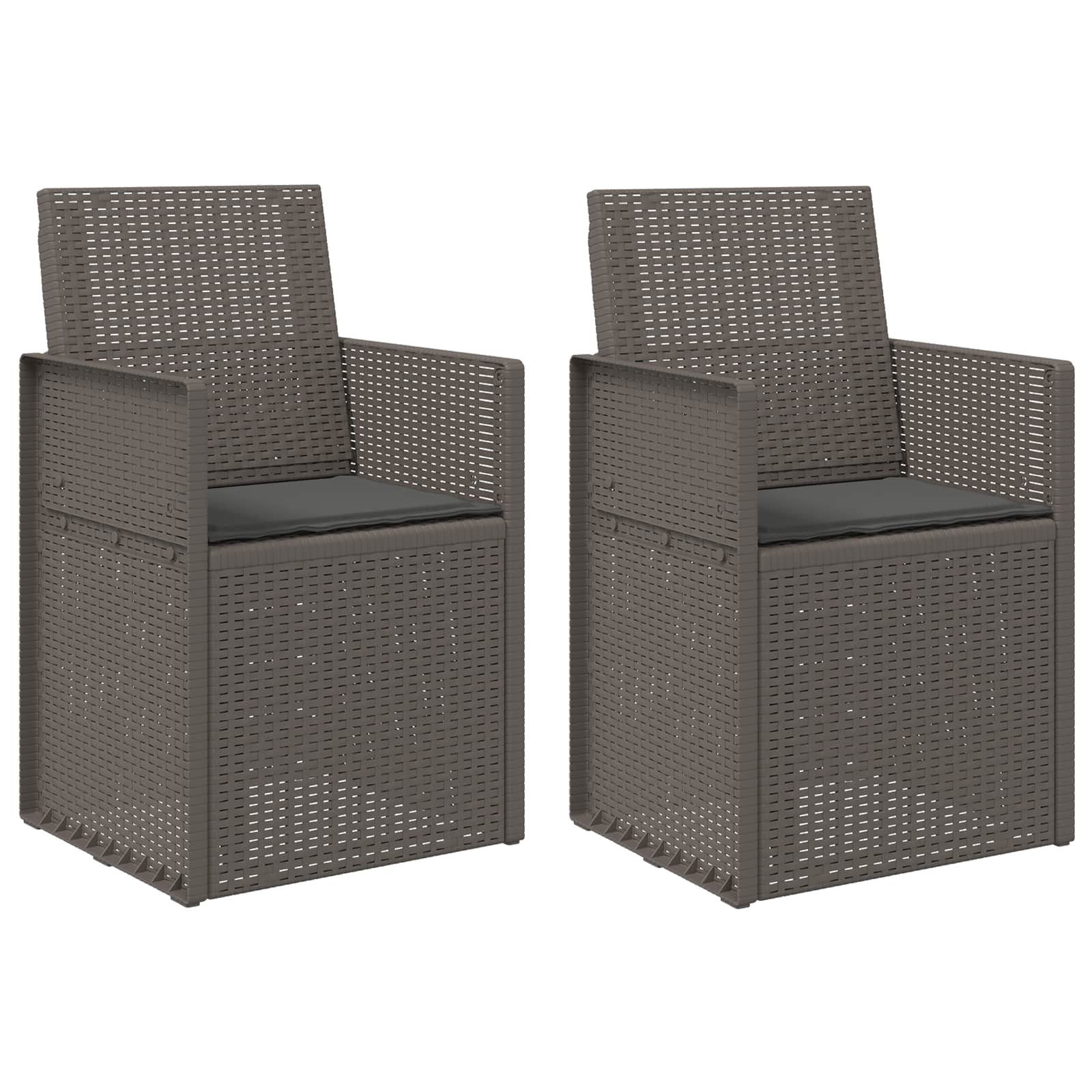 Garten Esszimmerstühle 2 pcs Hellgrau und Anthrazit PP