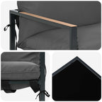 Gartensofa-set 4 pcs Schwarz und Anthrazit Stahl