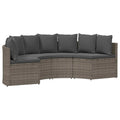 Sofa Set 2 pcs Grau Massives Akazienholz und Poly Rattan