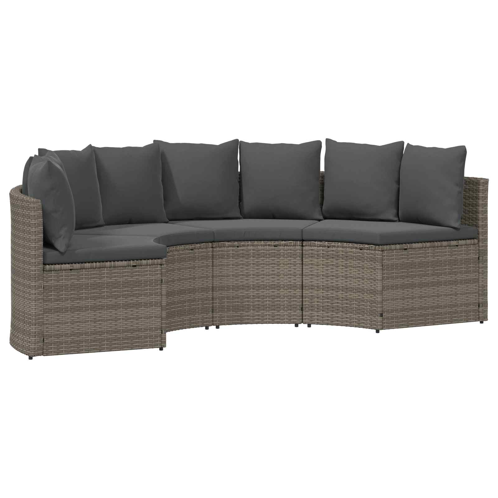 Sofa Set 2 pcs Grau Massives Akazienholz und Poly Rattan