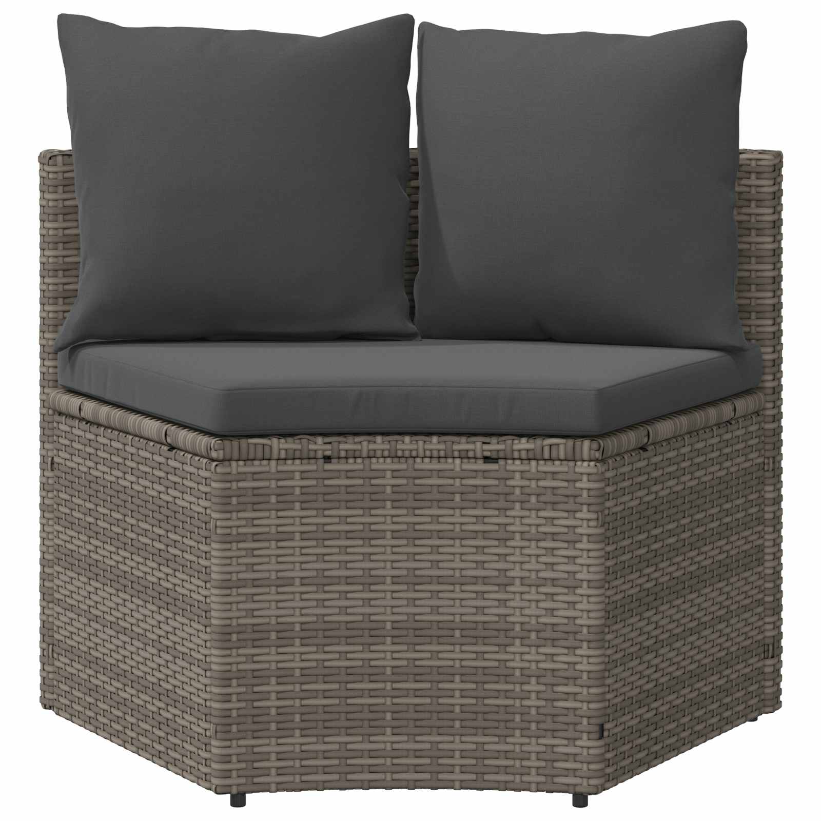 Sofa Set 2 pcs Grau Massives Akazienholz und Poly Rattan
