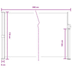 Ausziehbares Seitenmarkise Grau 300 x 170 cm Polyester