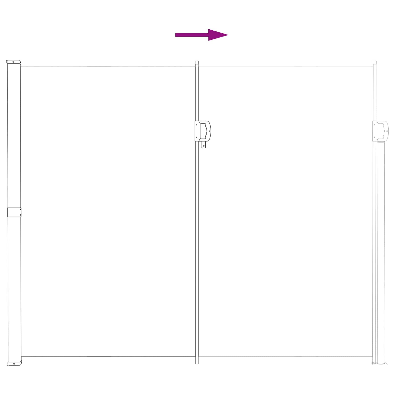 Ausziehbares Seitenmarkise Sand 300 x 200 cm Polyester