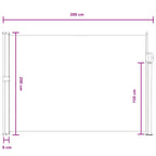 Ausziehbares Seitenmarkise Sand 300 x 200 cm Polyester