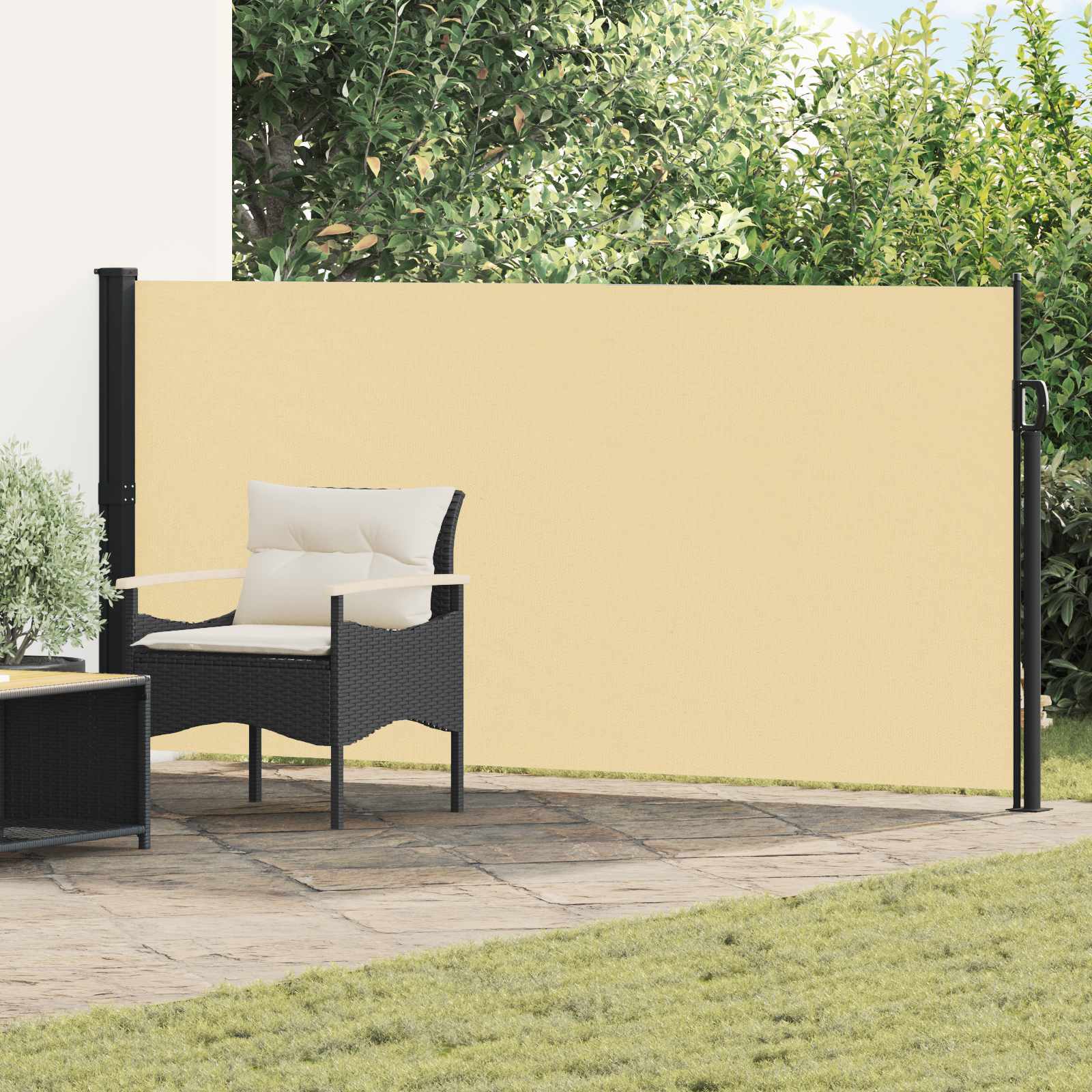 Ausziehbares Seitenmarkise Sand 600 x 160 cm Polyester