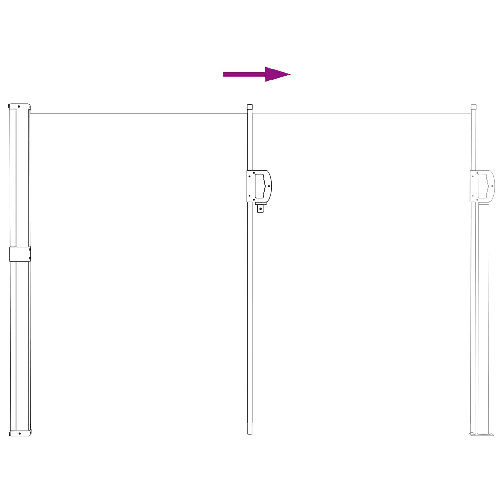 Ausziehbares Seitenmarkise Sand 600 x 160 cm Polyester