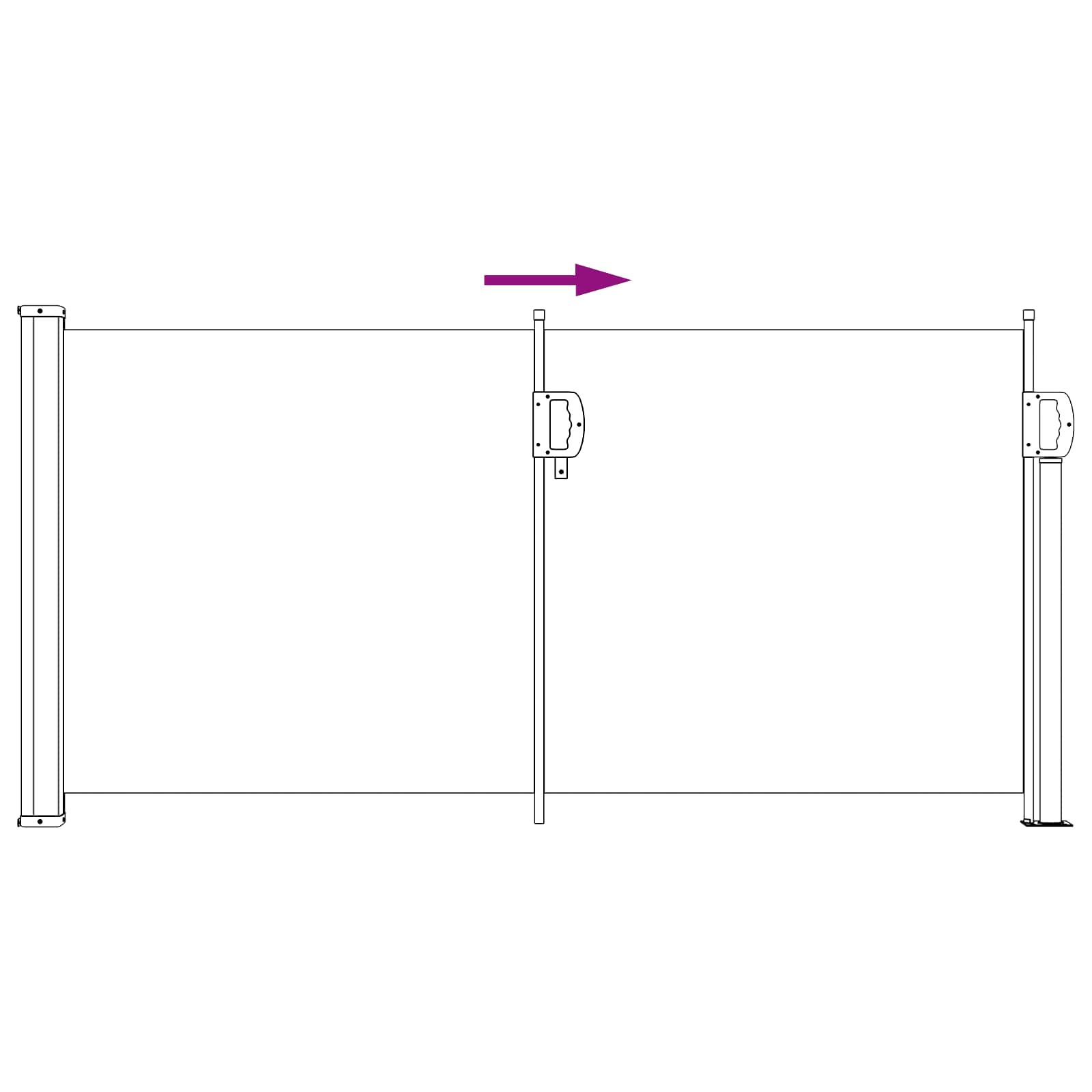 Ausziehbares Seitenmarkise Schwarz 300 x 100 cm Polyester