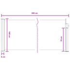 Ausziehbares Seitenmarkise Schwarz 300 x 100 cm Polyester
